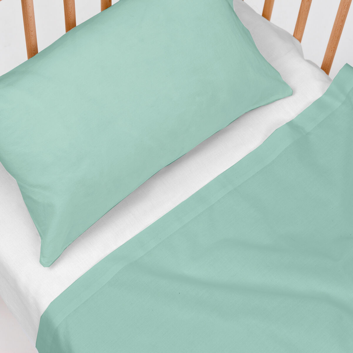Cot Bedding Set HappyFriday BASIC KIDS Mint